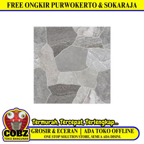 40 CM x 40 CM / ASIA OSLO Keramik Lantai Teras Garasi Matte Grey Dus