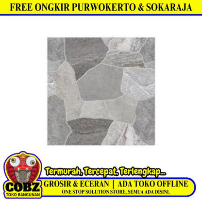 40 CM x 40 CM / ASIA OSLO Keramik Lantai Teras Garasi Matte Grey Dus