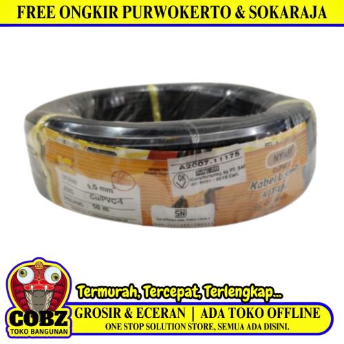 1 INTI x 1.5 MM x 50 M / KITANI NYA F Serabut Kabel Tembaga SNI Hitam Roll