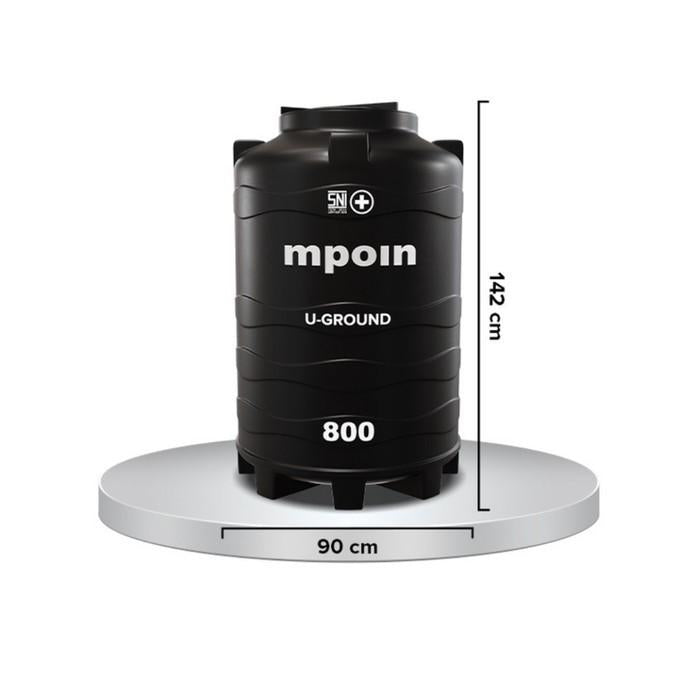 670 L / MPOIN + UGROUND UG800 Water Torrent Tangki Tandon Air PVC Green + Acc Set