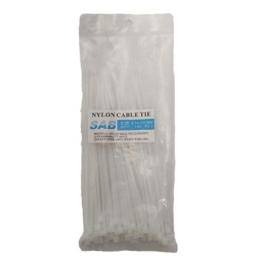 2.5 MM x 150 MM / SAB Kabel Cable Ties Tali Ripet 15 CM Putih Pack