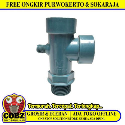 1 IN / TM Tee Pompa Air Cabang 4 Sambungan Tabung Otomatis PVC