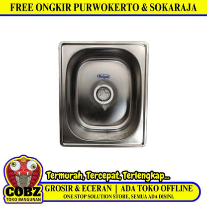 48 CM X 40 CM X 14  CM / ROYAL Bak Cuci Piring Washbak 1 Lubang + Acc Set