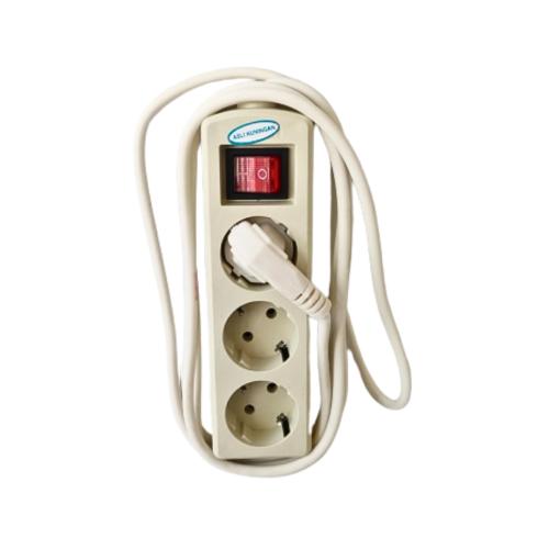 3 LUBANG x 300 CM / KAWACHI STEELE Stop Kontak Colokan Terminal Kabel 3 M