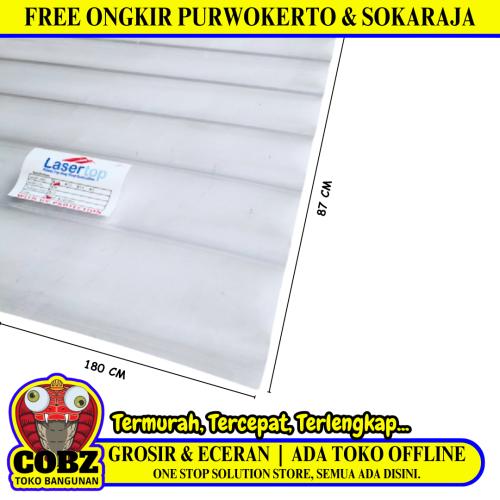 0.5 MM X 80 CM X 180 CM / LASERTOP Seng Gelombang UV Transparan Lembar