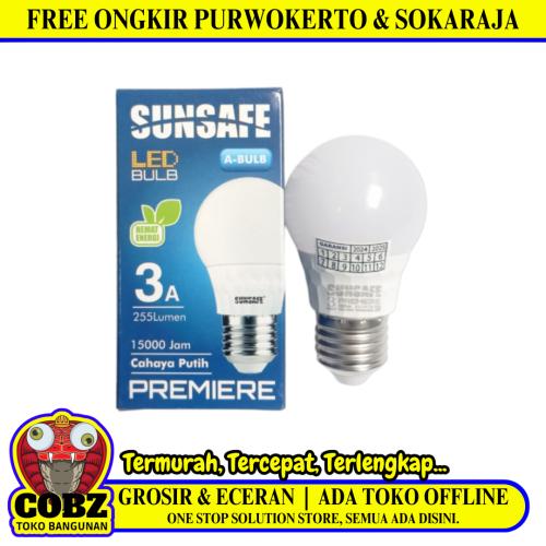 3 WATT / SUNSAFE Premier LED Lampu Bohlam Bulb Putih