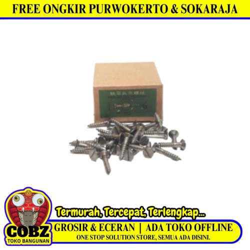 3/4 IN / SIP Sekrup Baut Kayu Kepala Rata Minus Wood Screw Dus