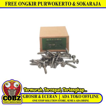 3/4 IN / SIP Sekrup Baut Kayu Kepala Rata Minus Wood Screw Dus