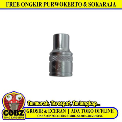 6 PT x 1/2 IN x 10 MM / TEKIRO Mata Kunci Sok Shock Socket Chrome