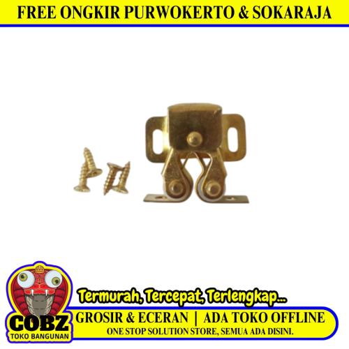 NM Klip Klok Kunci Pengait Jepit Lemari Laci Double Roler Catch Gold