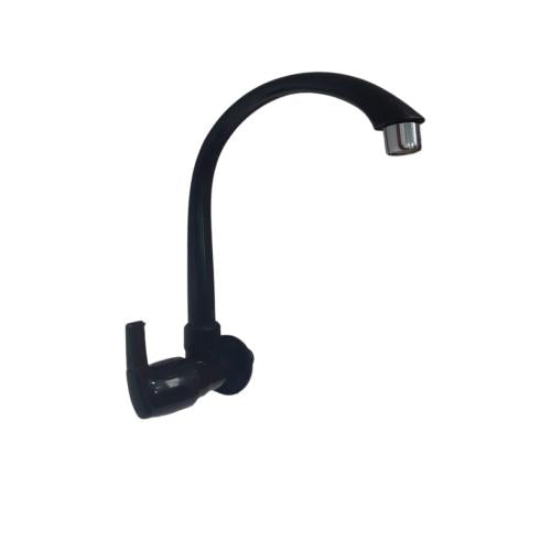 1/2 IN / CAB Kran Angsa Engkol Sink Bak Cuci Piring Tembok Plastik Hitam PVC