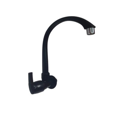 1/2 IN / CAB Kran Angsa Engkol Sink Bak Cuci Piring Tembok Plastik Hitam PVC