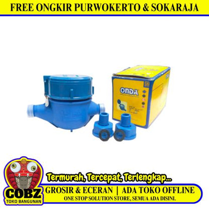 1/2 IN / ONDA 02 Meteran Air Water Flow Meter PDAM Standar Bahan Set