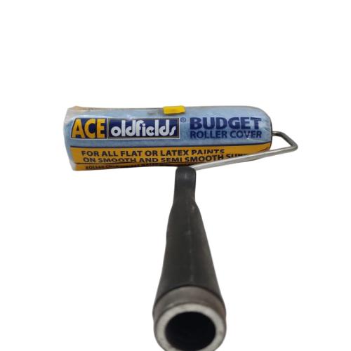 9 INCH / ACE OLDFIELDS Kuas Busa Roll Cat Tembok Kayu Besi Besar + Gagang Set