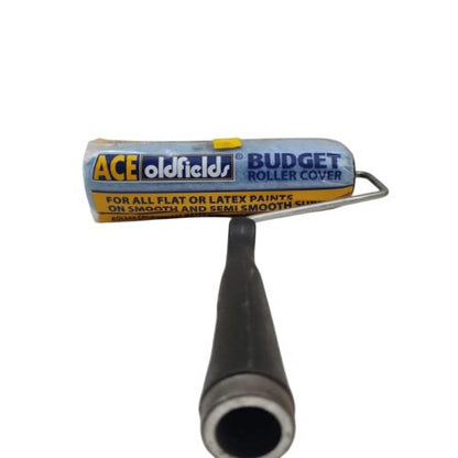 9 INCH / ACE OLDFIELDS Kuas Busa Roll Cat Tembok Kayu Besi Besar + Gagang Set