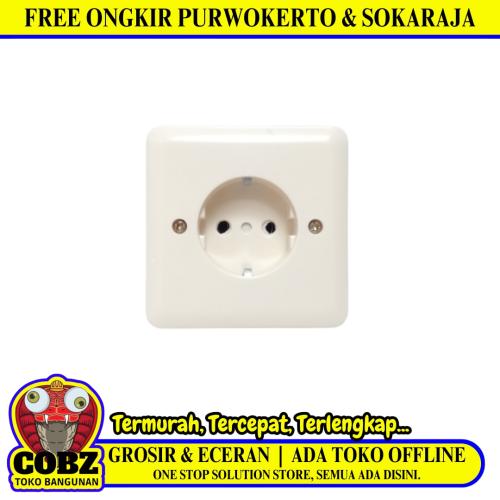 1 LUBANG / DEXTA DX-805 Stop Kontak Terminal Arde Tanam IB Inbow Cream