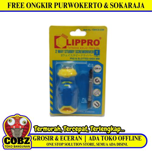 1.5 IN / LIPRO Obeng Screwdriver Two Way Bolak Balik Plus Minus Mini Gagang Karet