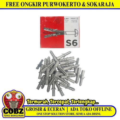 S 6 / POLYSTAR Angkur Dinding Dudukan Baut Sekrup Tembok PVC Ecer Dus