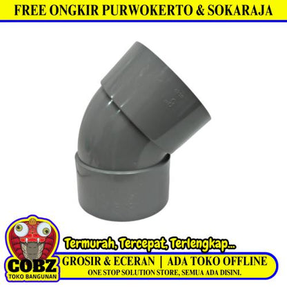 8 IN / RUCIKA D-45L Elbow Knee Keni 45 Derajat Fitting Pipa PVC