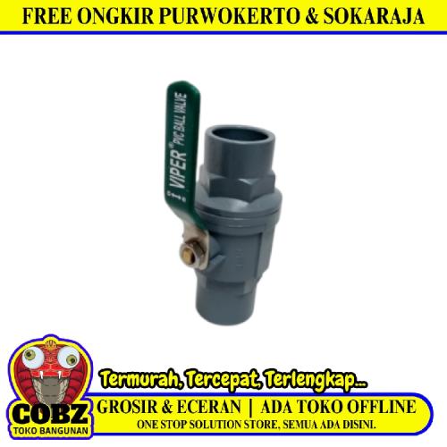 3/4 IN / VIPER Stop Kran Polos Ball Valve Engkol Plastik PVC