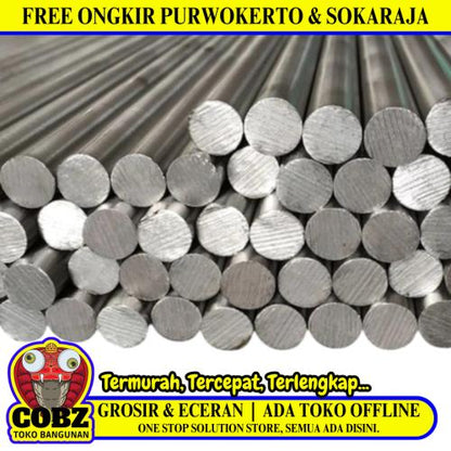 14 MM x 6 M / TM Besi As Bulat Putih Batang