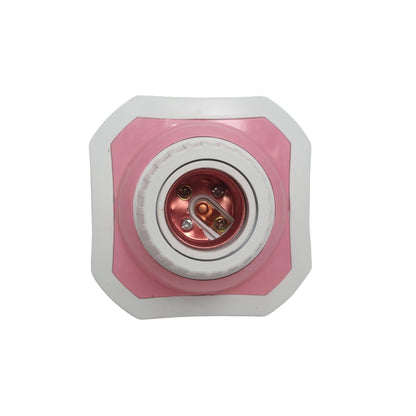 DEXTA 01 Fitting Tempat Lampu Plafon Atap Tempel Kotak Besar Pink