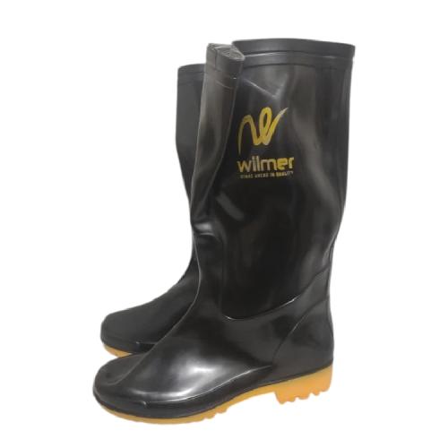 NO 42 / WILMER Sepatu Boot Kebun Pabrik Proyek Safety Karet Hitam Set