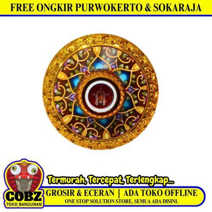 TRM 1827 Fitting Tempat Lampu Plafon Atap Tempel Motif Besar Warna
