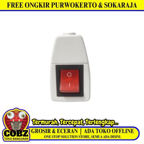 MIKOTEK Steker Jek Colokan Kabel Cowok Male Putih + Switch