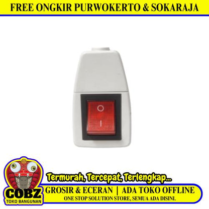 MIKOTEK Steker Jek Colokan Kabel Cowok Male Putih + Switch