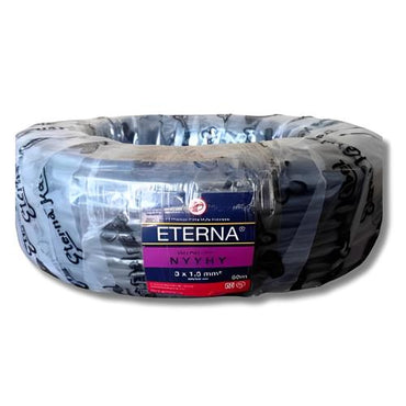 3 INTI x 1.5 MM x 50 M / ETERNA NYYHY Serabut Kabel Tembaga SNI Hitam Roll