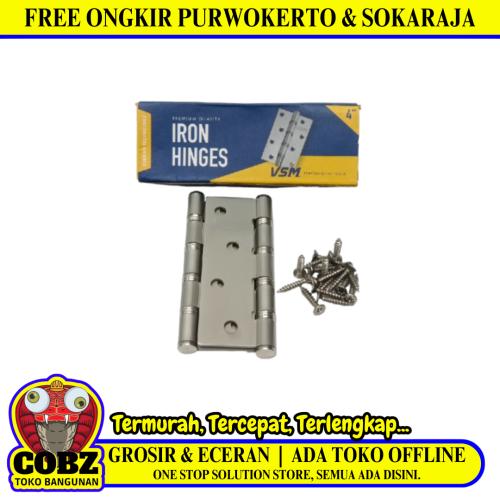 4 IN / VSM  Engsel Kupu Kupu Pintu Jendela Hinge Stainless Set