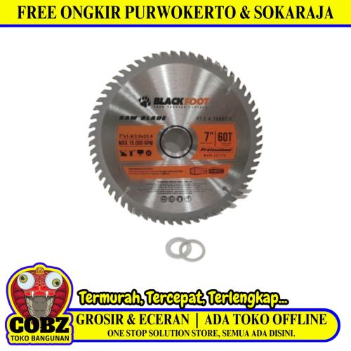 7IN x T60/BLACKFOOT Circular Saw Mata Gerinda Potong Kayu Wood Cutting