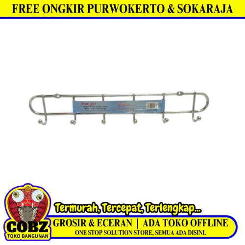6 KAIT / COBZ Kapstok Cantel Gantungan Baju Dinding Stainless
