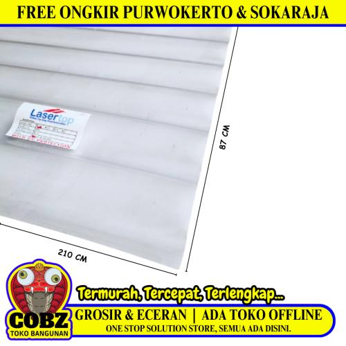 0.5 MM X 80 CM X 210 CM / LASERTOP Seng Gelombang UV Transparan Lembar