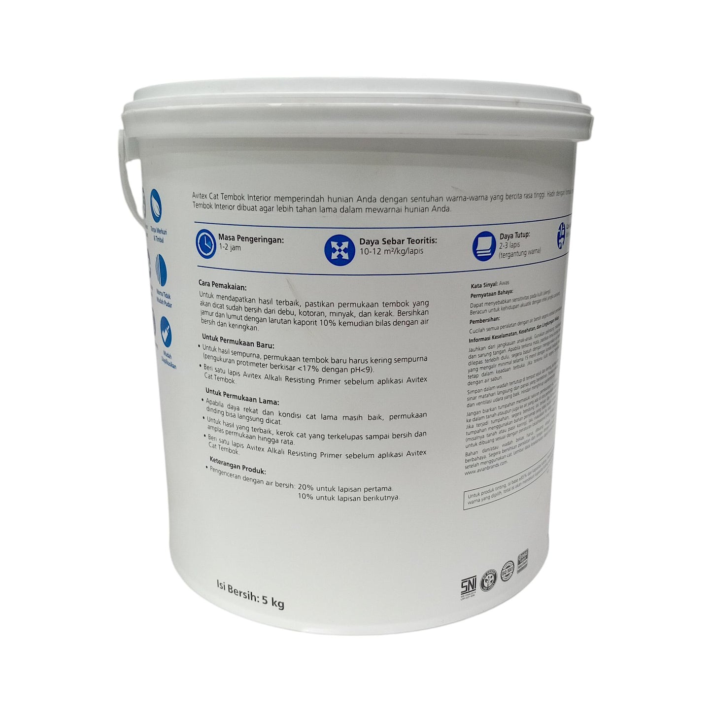 5 KG / AVITEX Cat Tembok Beton Plafon Wall Paint Galon