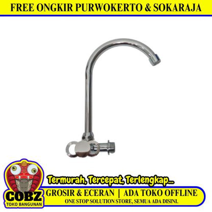 1/2 IN / 185-GJH Kran Angsa Sink Bak Cuci Piring Tembok Stainless