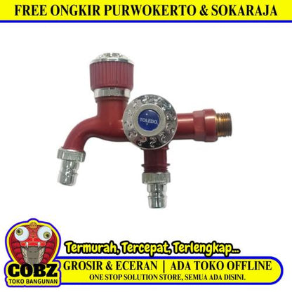 1/2 IN / TOLEDO Kran Air Cabang Double Shower Mesin Cuci PVC