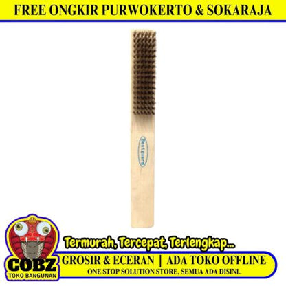 6 BARIS / BESTGUARD Sikat Kawat Kuningan Pembersih Karat Gagang Kayu