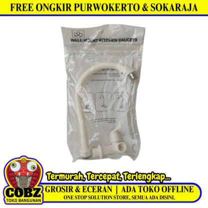 1/2 IN / NM Kran Angsa Sink Bak Cuci Piring Tembok Plastik PVC