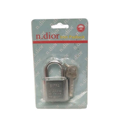 40 MM/N. DIOR Gembok Pintu Pagar Padlock Anti Maling Leher Pendek Putih