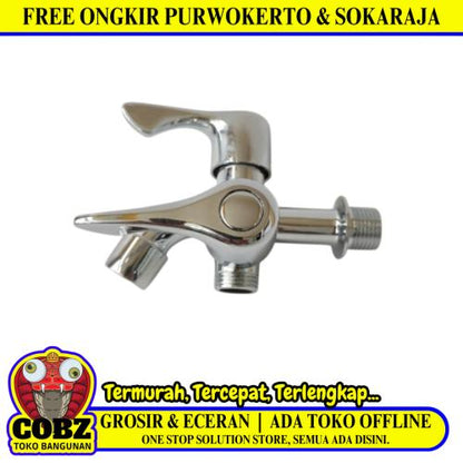 1/2 INCH / HANDLE 8032 Kran Air Cabang Double Shower Mesin Cuci Stainless