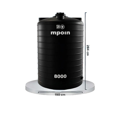 7380 L / M POIN + WAVE G 8000 Water Torrent Tangki Tandon Air PVC Hitam + Acc Set