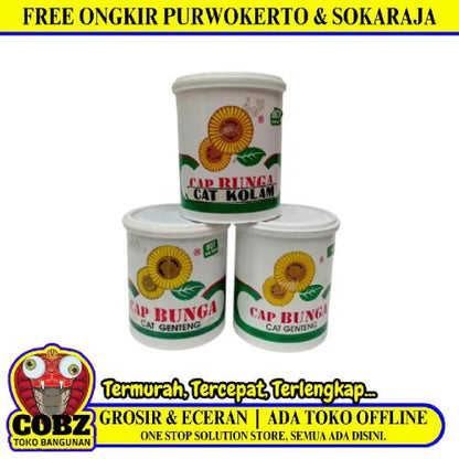 1 KG / CAP BUNGA Cat Genteng Kolam Tembok Roof Paint Galon