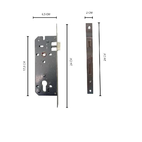 OLIQ L02 SN/CP Handle Door Lock Tarikan Handle Kunci Pintu Besar Set
