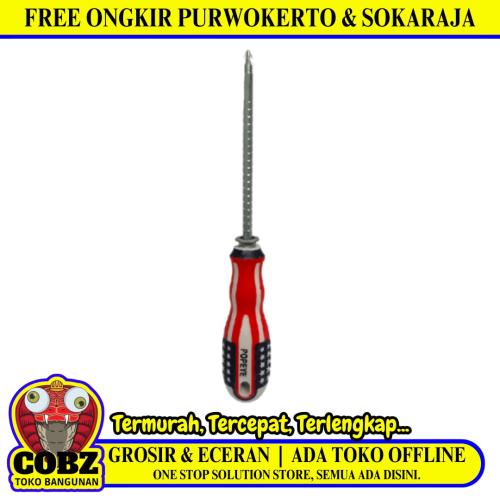 3 IN - 5 IN / POPEYE Obeng Screwdriver Two Way Bolak Balik Plus Minus 2 In 1 Gagang Karet