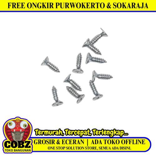 #10 x 3/4 IN / TM Sekrup FH Kepala Rata Plus Putih Biji