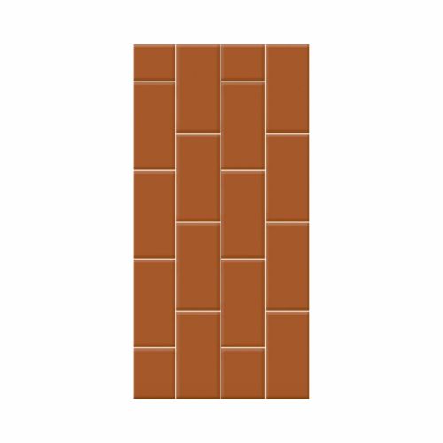 25 CM x 50 CM / UNO Interlaken Keramik Dinding Timbul Glossy Terracotta Dus