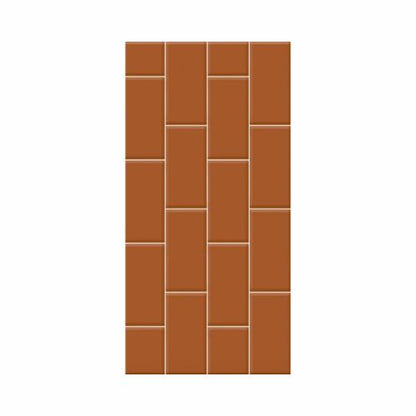 25 CM x 50 CM / UNO Interlaken Keramik Dinding Timbul Glossy Terracotta Dus