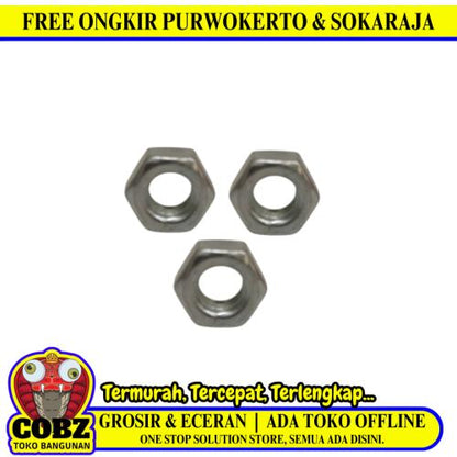 M 12 / TM Mur Nut Hexagon Galvanis Putih Biji